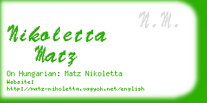 nikoletta matz business card